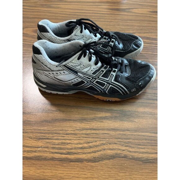 ASICS gel rocket silver and black sneakers size 6.5 - Picture 2 of 5